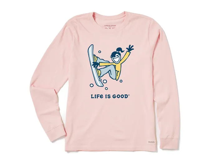 Life is Good Women's Long Sleeve Crusher Tee - Jackie Snowboard