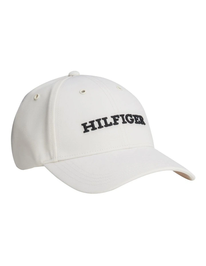 Logo Applique Baseball Cap in White