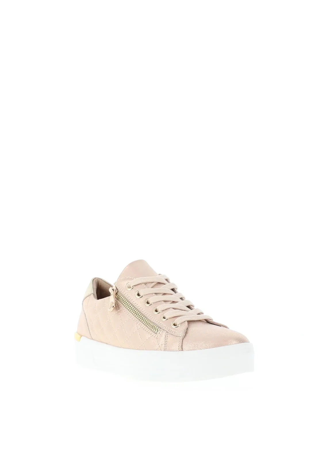 Lunar Elegance Xenon Quilted Platform Trainers, Rose Gold