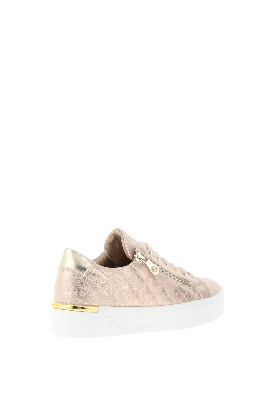 Lunar Elegance Xenon Quilted Platform Trainers, Rose Gold