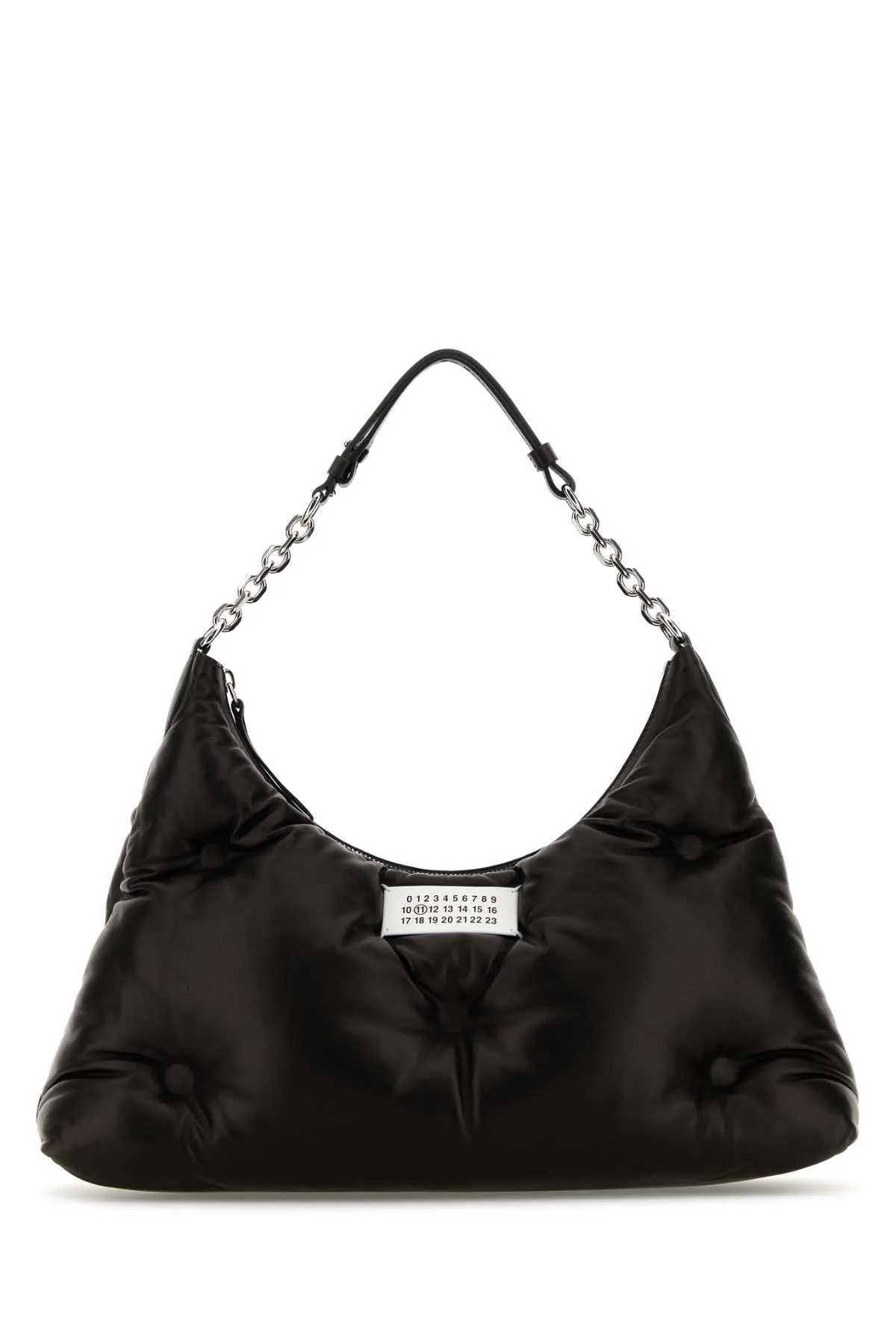 Maison Margiela Black Nappa Leather Medium Glam Slam Hobo Shoulder Bag