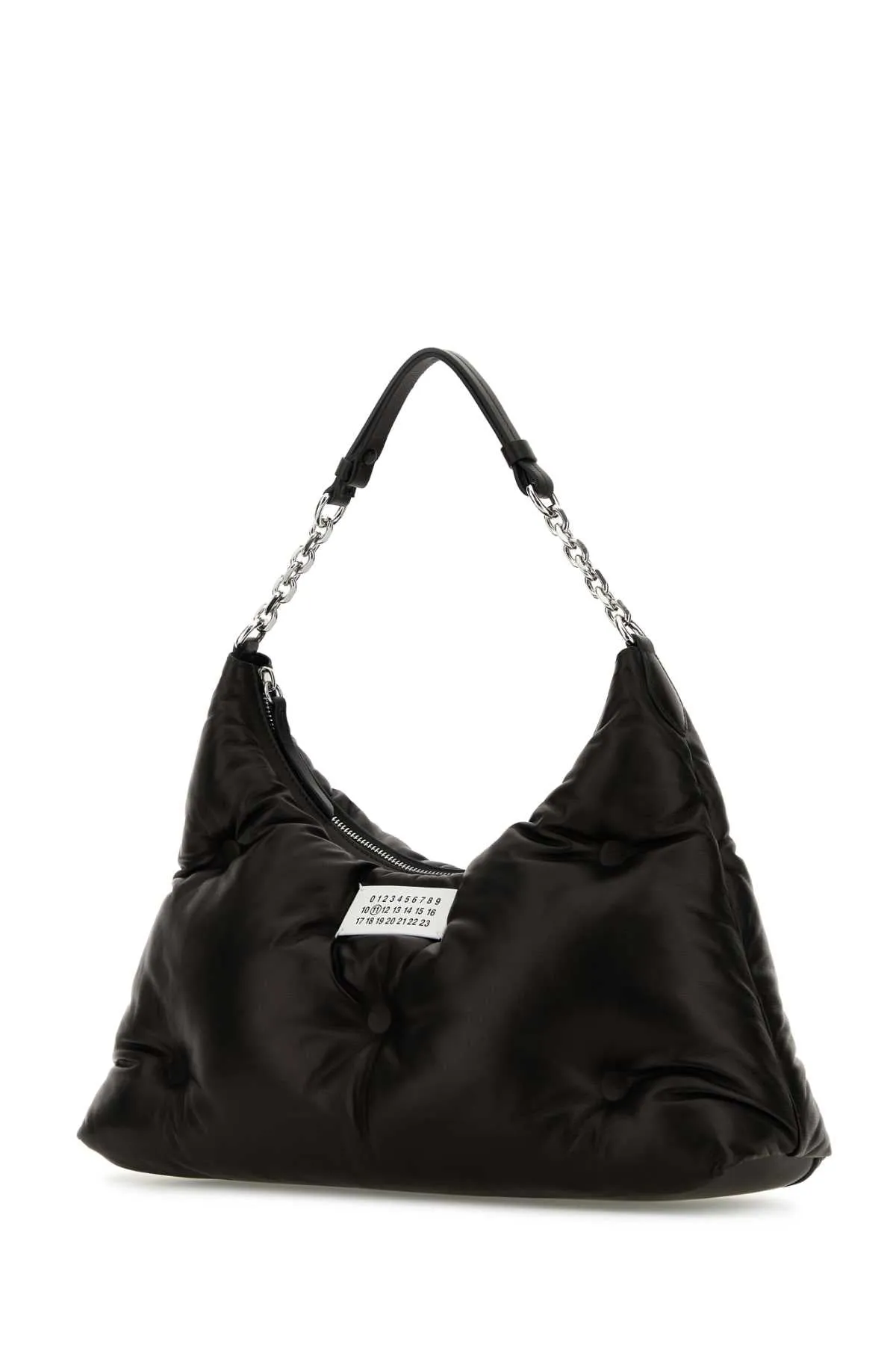 Maison Margiela Black Nappa Leather Medium Glam Slam Hobo Shoulder Bag