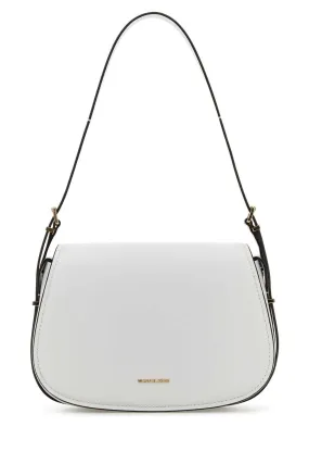 Michael By Michael Kors White Leather Moore Shoulder Bag