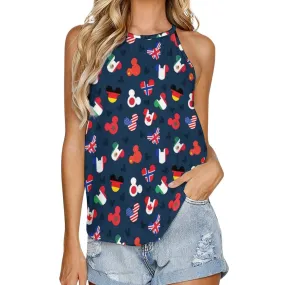 Mickey Flags Women's Round-Neck Vest Tank Top