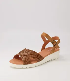 MIDAS Maldives Dark Tan Weave Leather Sandals