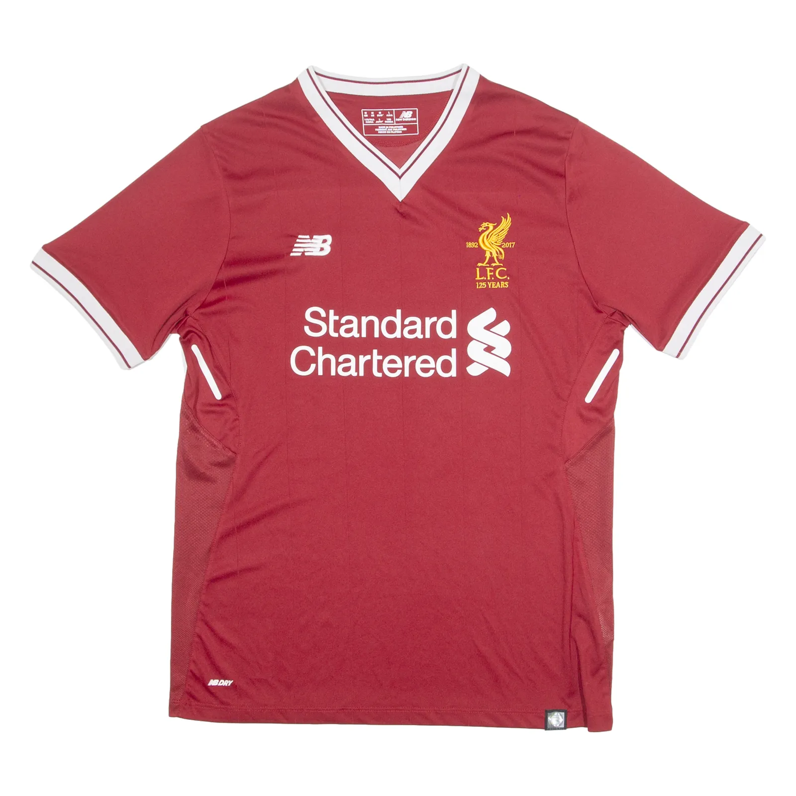 NEW BALANCE LIVERPOOL FC Mo Salah Mens Football Shirt Jersey Maroon V-Neck M