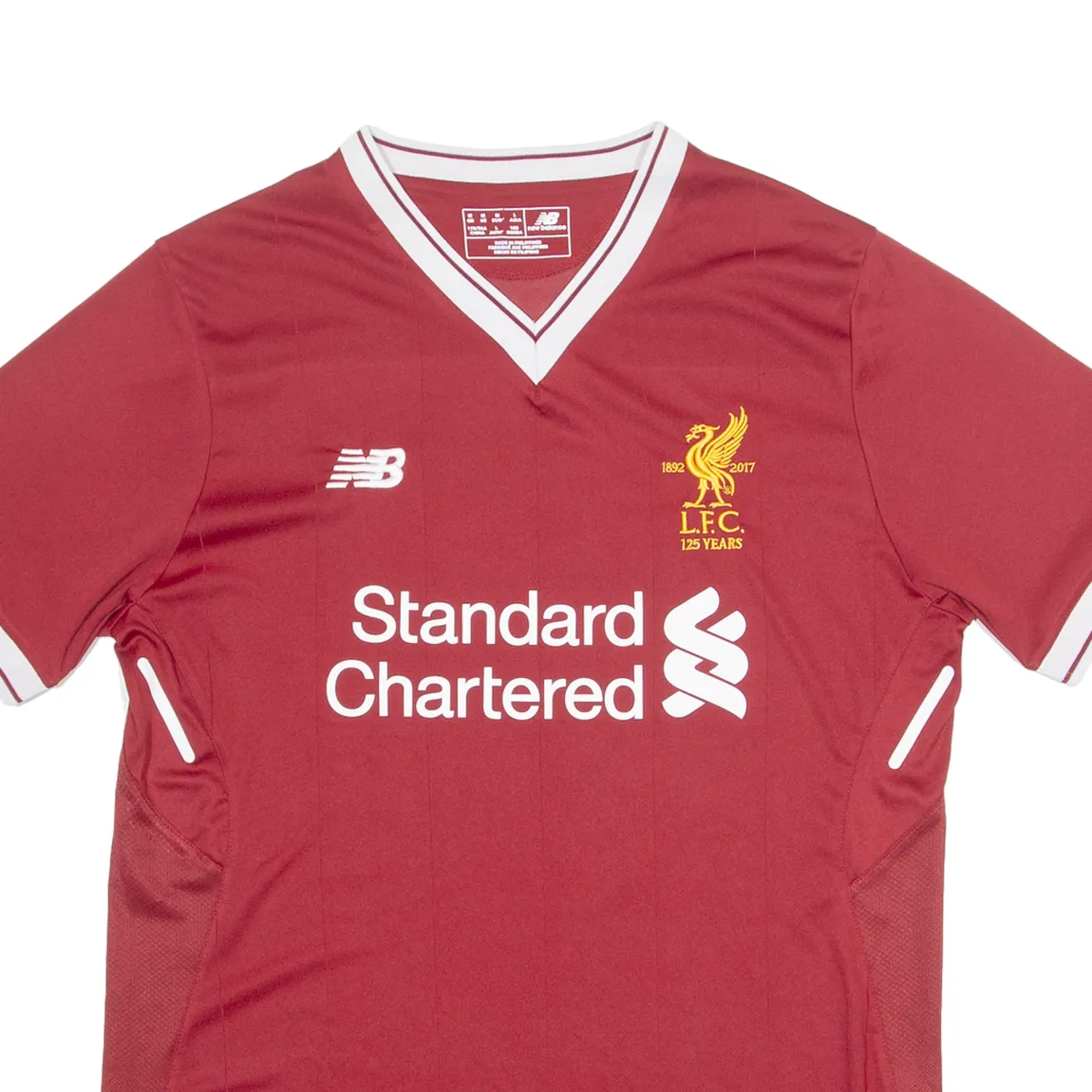 NEW BALANCE LIVERPOOL FC Mo Salah Mens Football Shirt Jersey Maroon V-Neck M