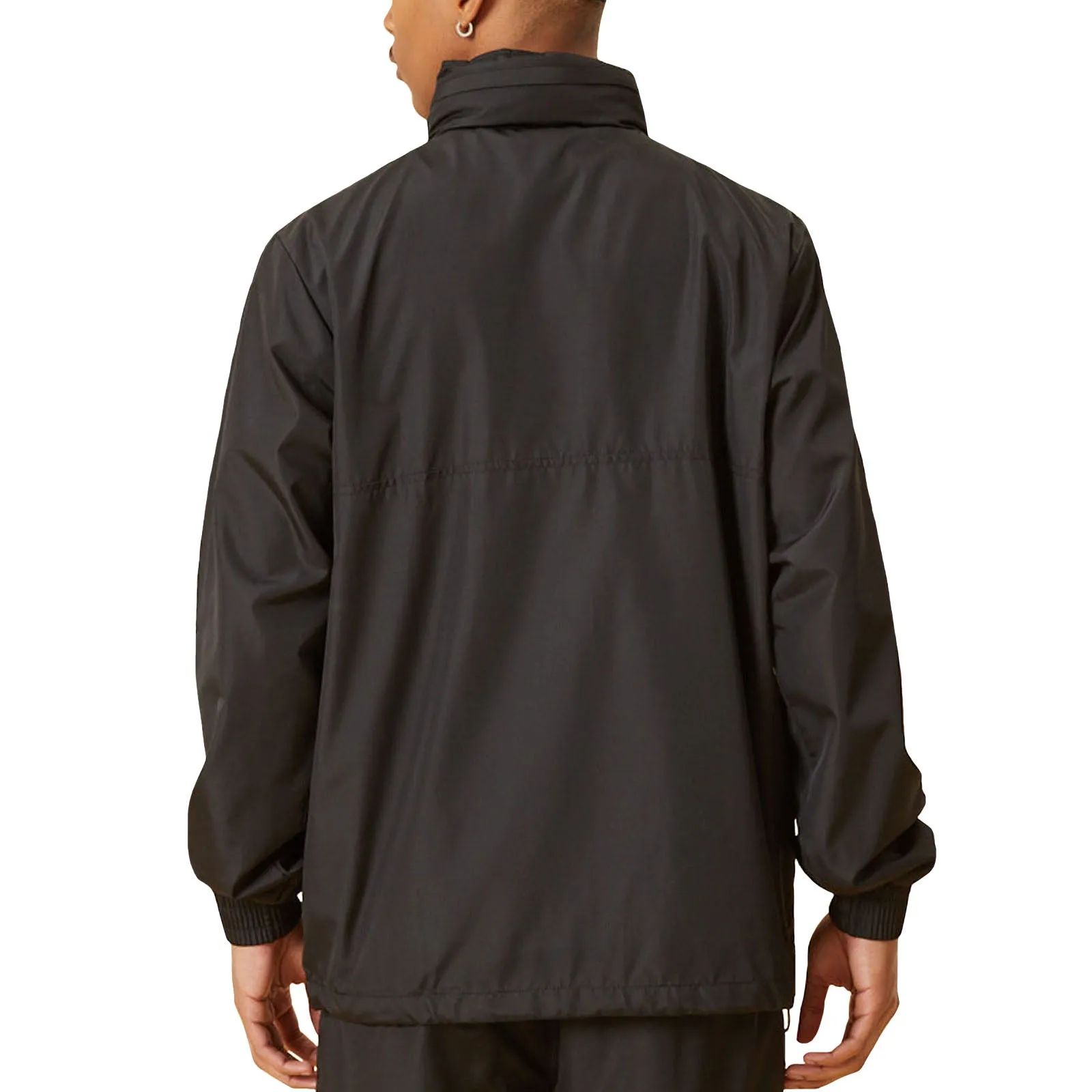 New Era Mens 1/4 Zip Retro Cargo Windbreaker Jacket - Black