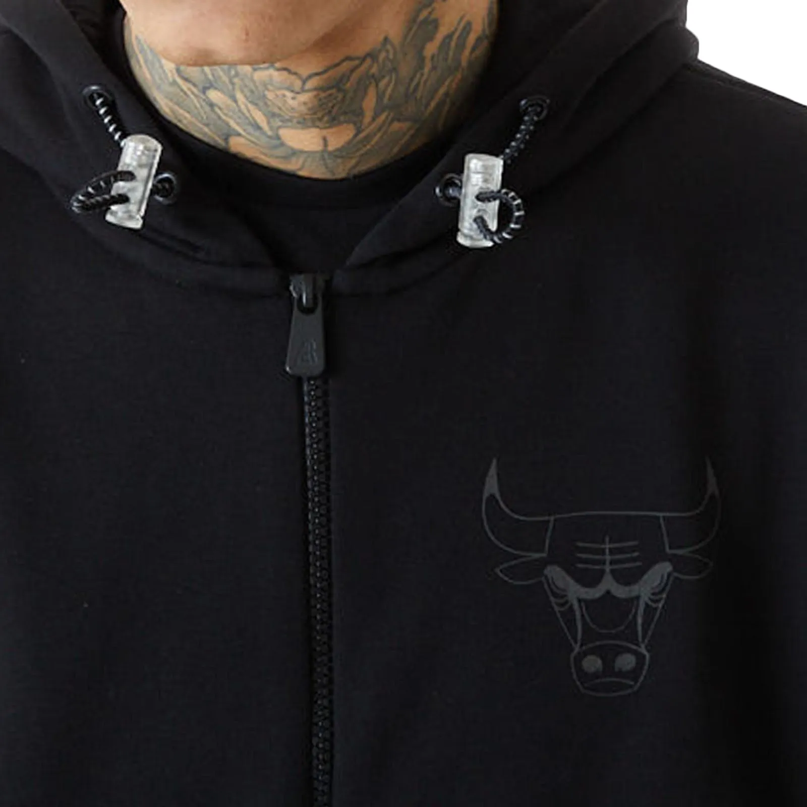 New Era Mens Chicago Bulls NBA Reflective Camo Full Zip Hoodie - Black