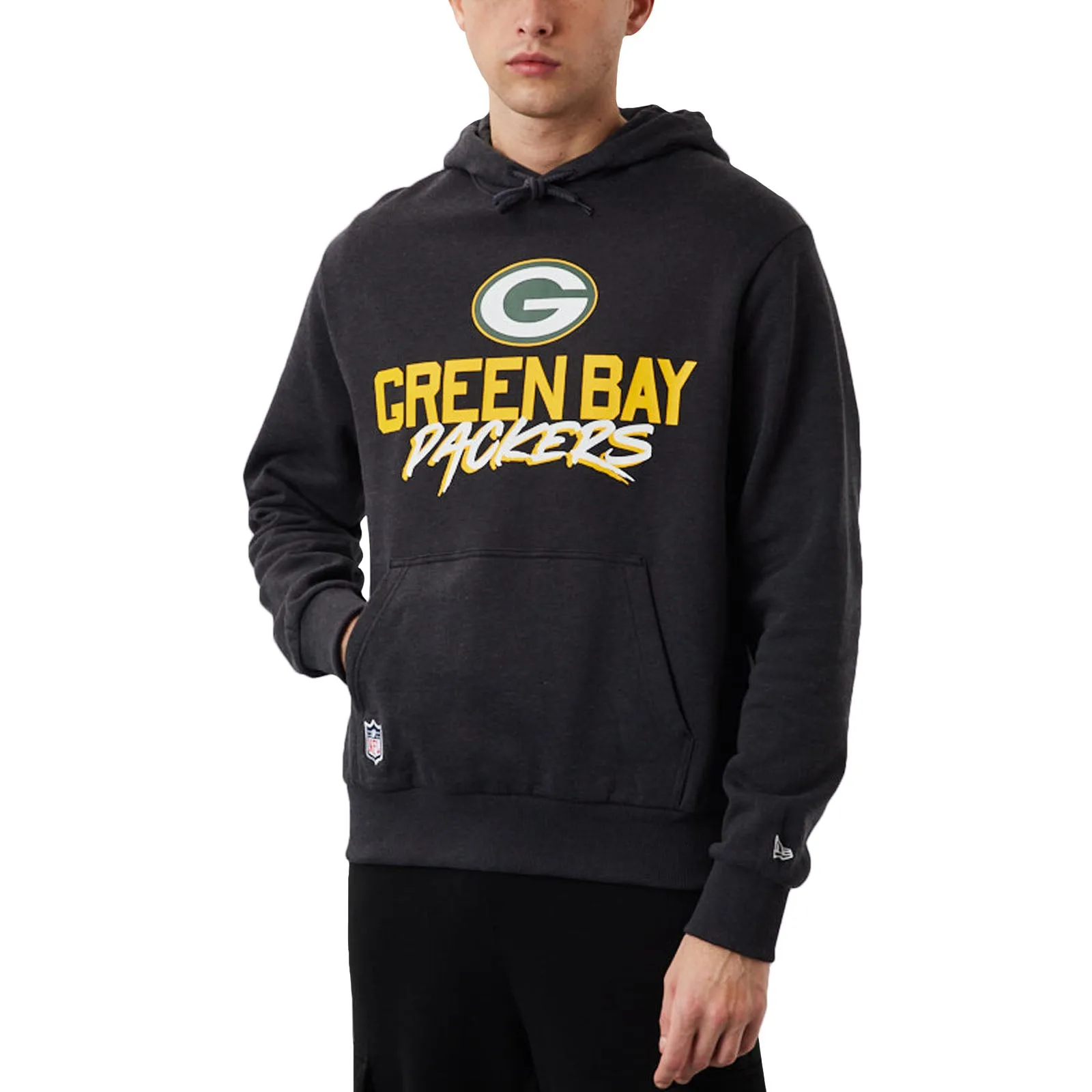 New Era Mens Green Bay Packers NFL Script Team Hoodie - Grey