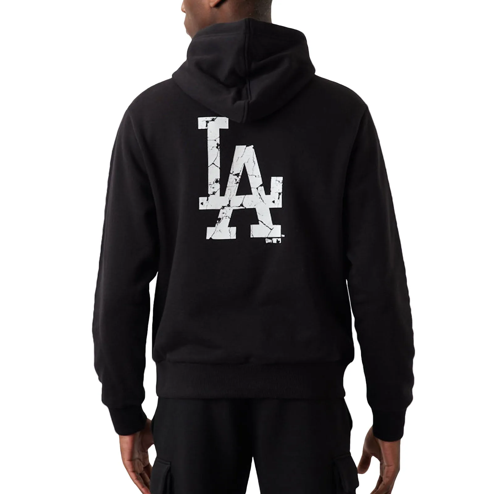 New Era Mens LA Dodgers MLB Script Team Hoodie - Black