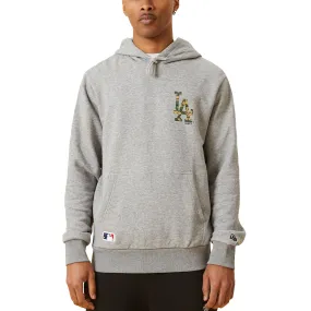 New Era Mens Los Angeles Dodgers Logo Infill Hoodie - Grey