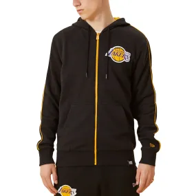 New Era Mens Los Angeles Lakers NBA Contrast Full Zip Hoodie - Black