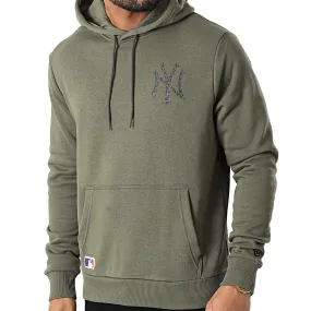 New Era Mens New York Yankees Logo Infill Hoodie - Khaki