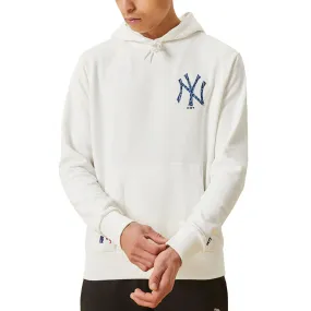 New Era Mens New York Yankees Logo Infill Hoodie - White