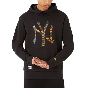 New Era Mens New York Yankees MLB Camo Logo Hoodie - Black