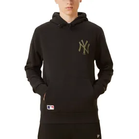 New Era Mens New York Yankees Team Logo Hoodie - Black