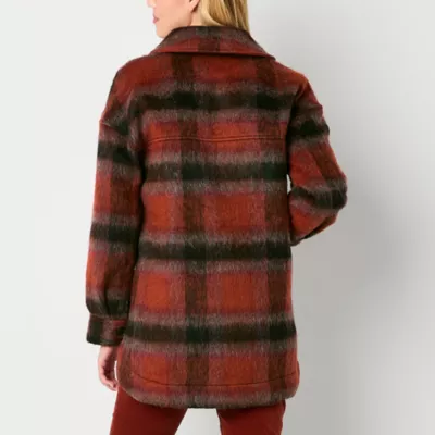 new!a.n.a Plaid Midweight Shirt Jacket