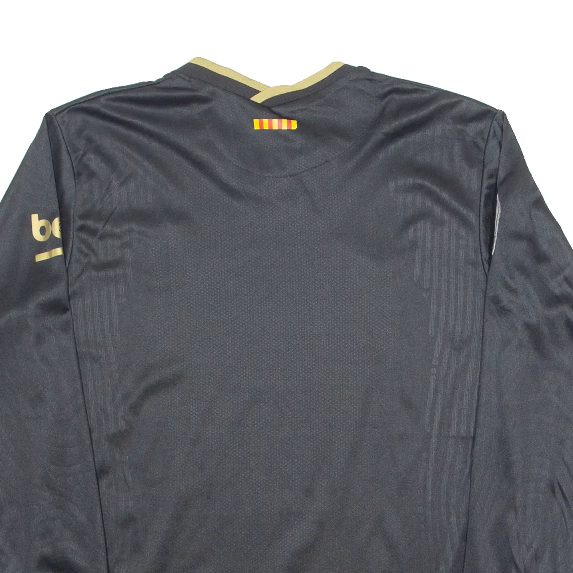 NIKE BARCELONA FC Mens Football Shirt Jersey Black Long Sleeve Crew Neck 2XL