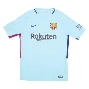 NIKE Barcelona Mens Football Shirt T-Shirt Blue V-Neck M