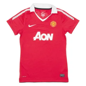 NIKE Manchester United Mens Football Shirt T-Shirt Red V-Neck XS