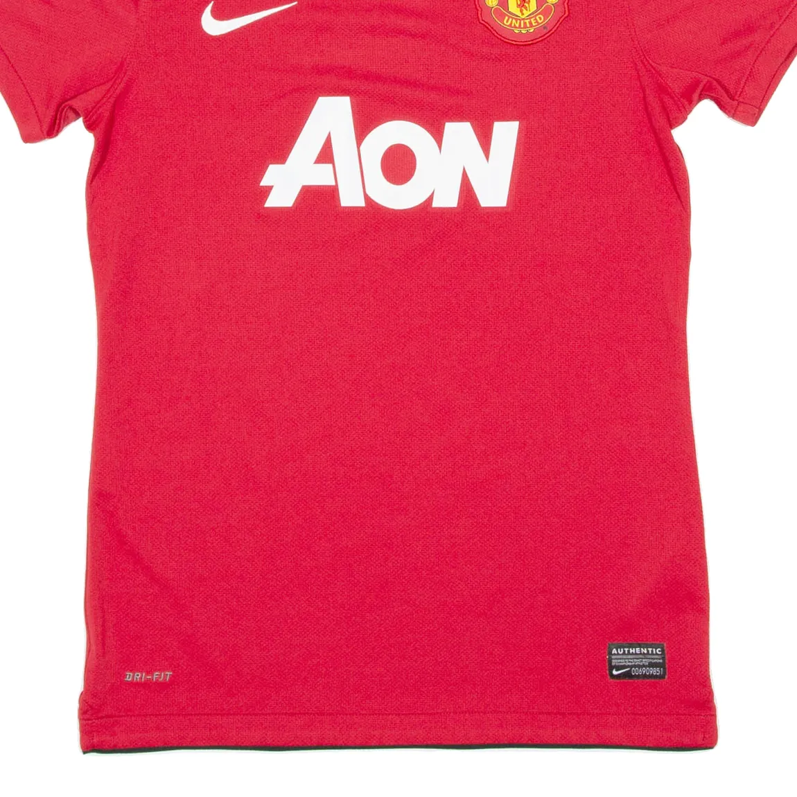 NIKE Manchester United Mens Football Shirt T-Shirt Red V-Neck XS