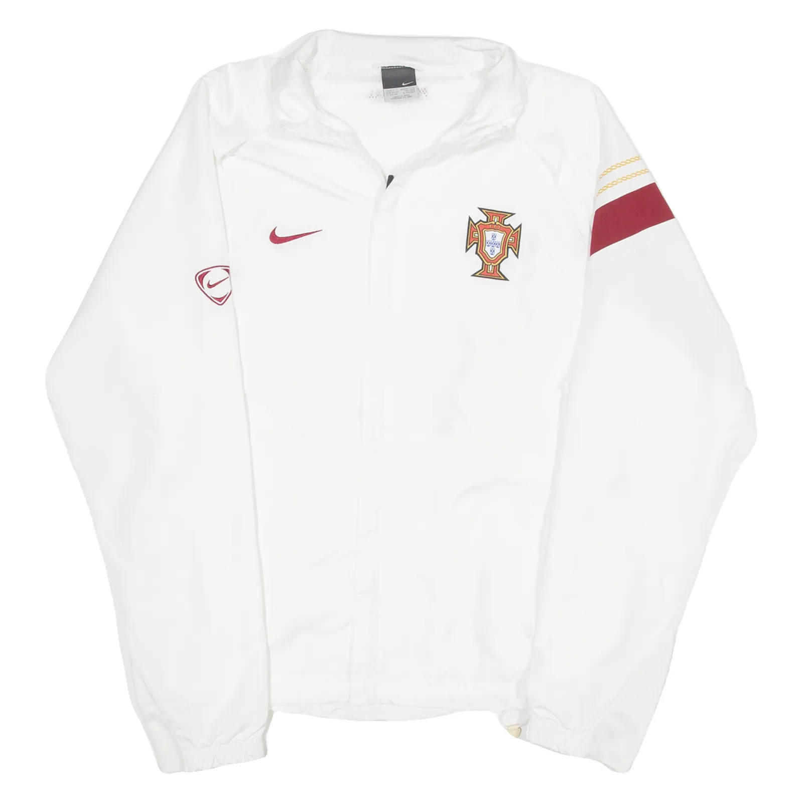 NIKE Mesh Lined Portuguese Football Federation Mens Windbreaker Jacket White S