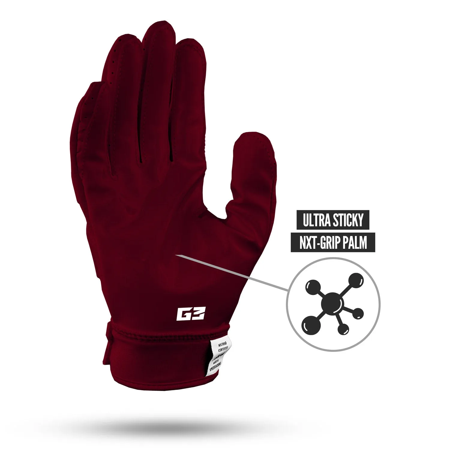 NXTRND G3 Padded Football Gloves Maroon