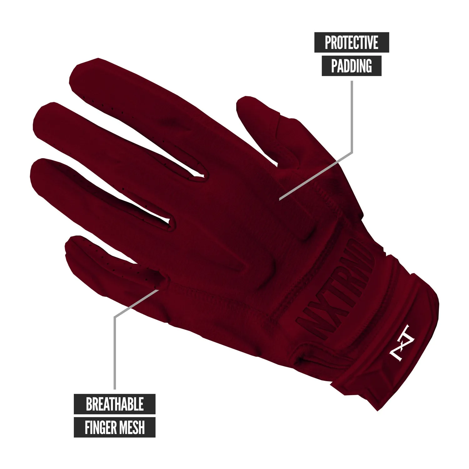 NXTRND G3 Padded Football Gloves Maroon