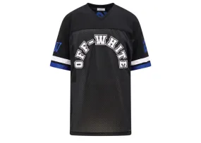 Off White Logo Mesh Football Jersey Black