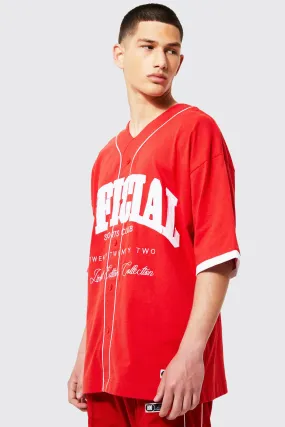 Official Varsity Baseball Top | boohooMAN UK