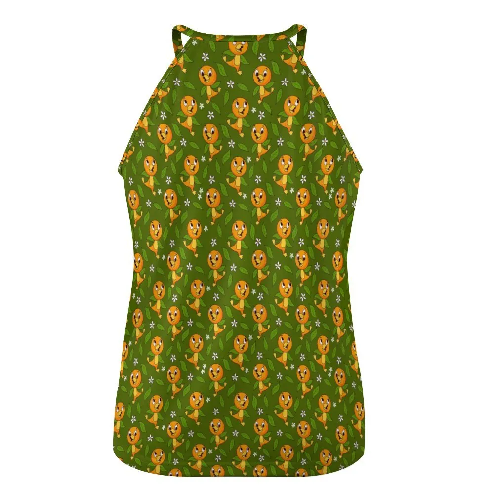 Orange Bird Women's Round-Neck Vest Tank Top