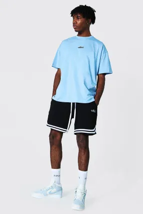 Oversized Offcl Hi-lo Tee & Basketball Short | boohooMAN UK