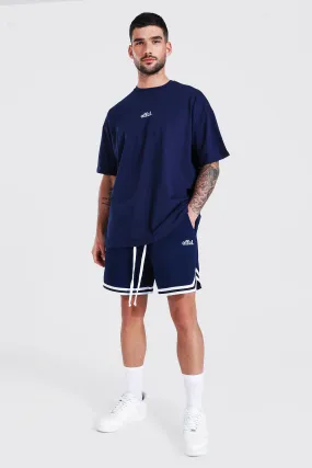 Oversized Offcl T-shirt & Basketball Short | boohooMAN UK