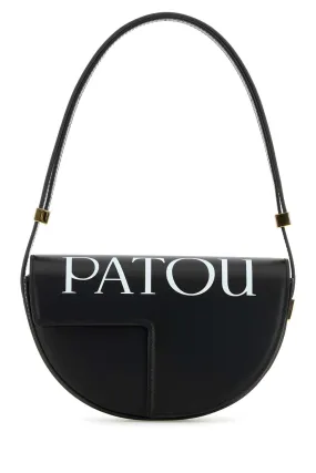 Patou Black Leather Le Petit Patou Shoulder Bag