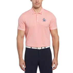 Pete Tipped Golf Polo Shirt In Strawberry Pink