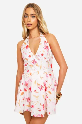 Photographic Floral Tennis Skort Playsuit