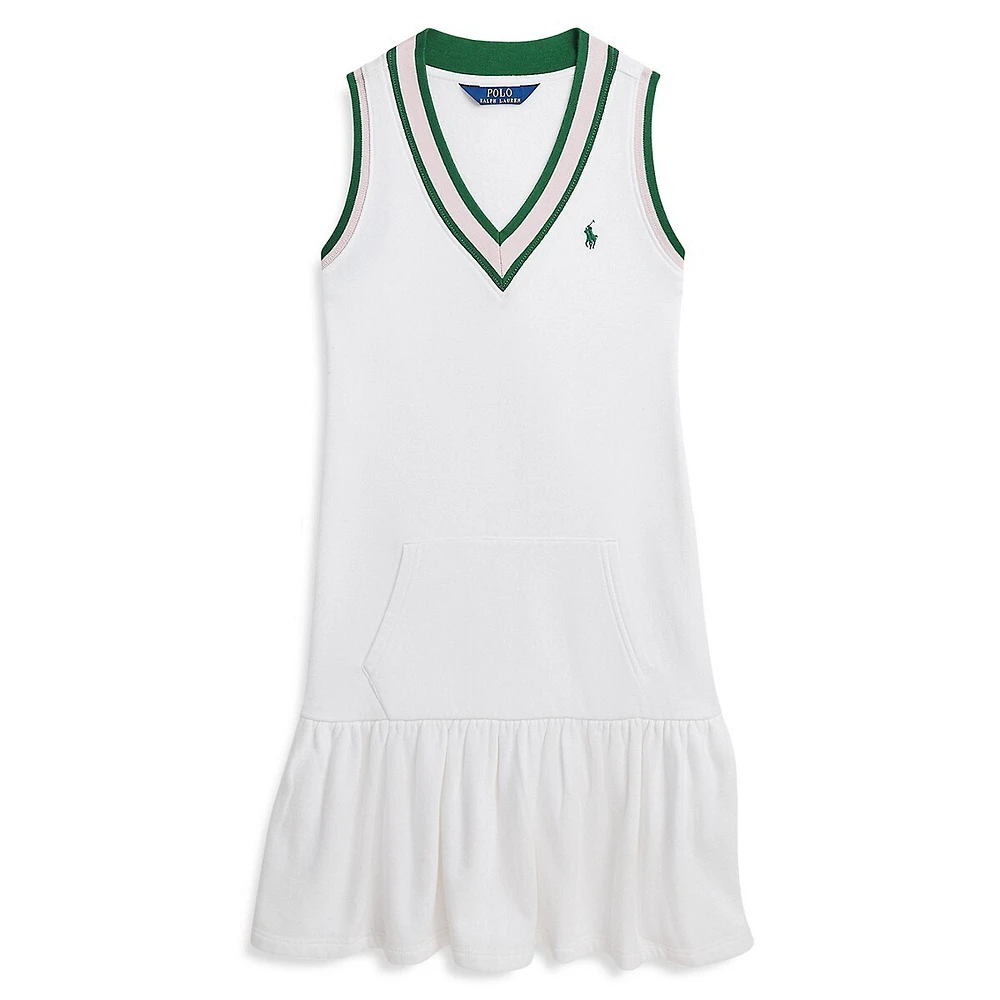 Polo Ralph Lauren Girl's Sleeveless Cricket-Stripe Terry Dress