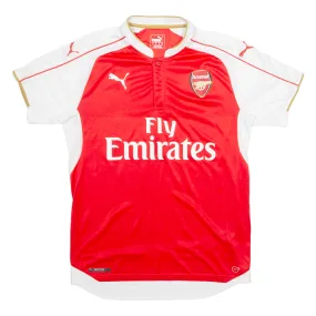 PUMA ARSENAL FC Mens Football Shirt T-Shirt Red Button Neck M