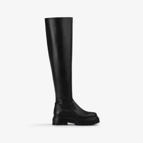 RANGER THIGH-HIGH BOOT 50 mm Black leather over-the-knee boot