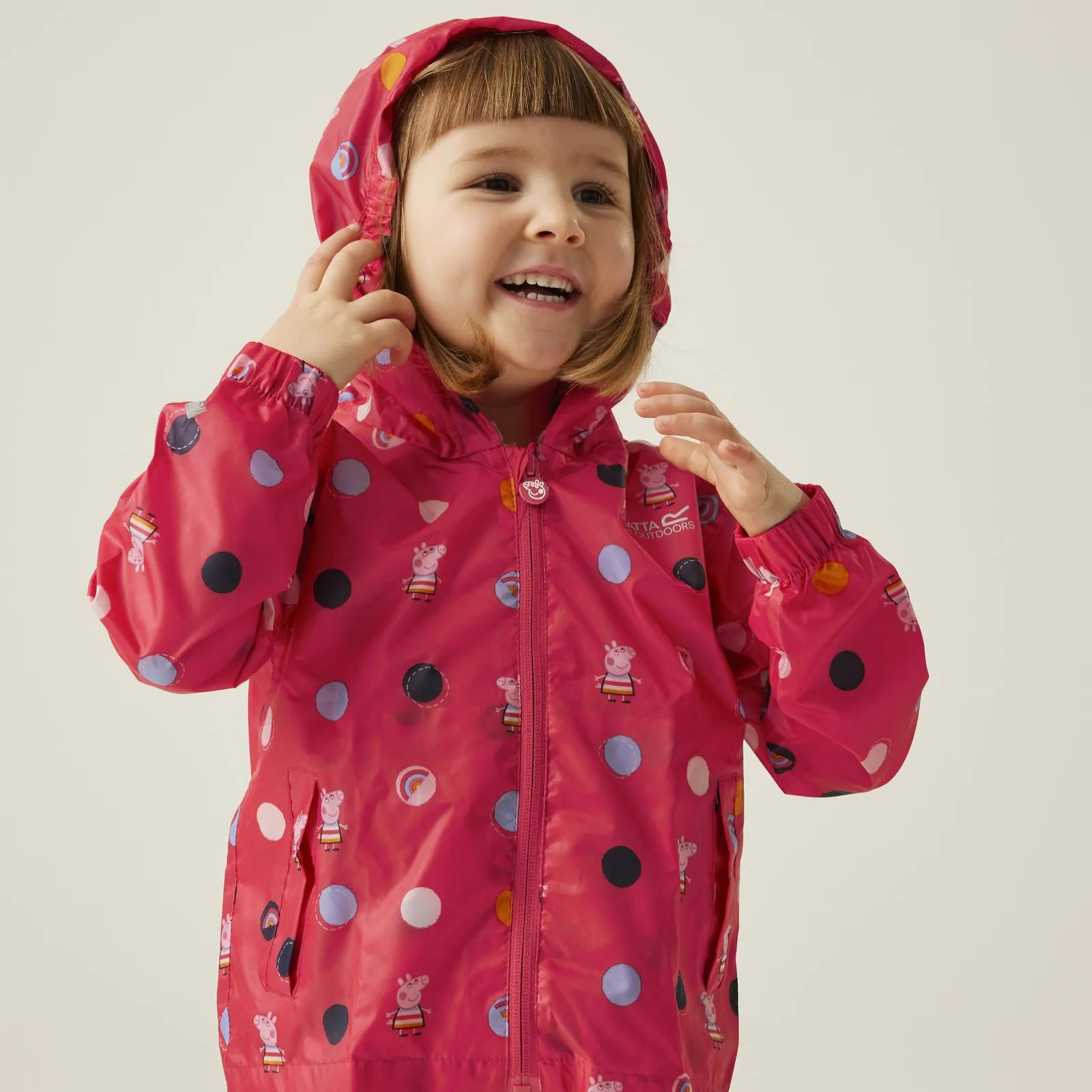 Regatta Kids Peppa Pig Waterproof Pack-It Zip Up Jacket