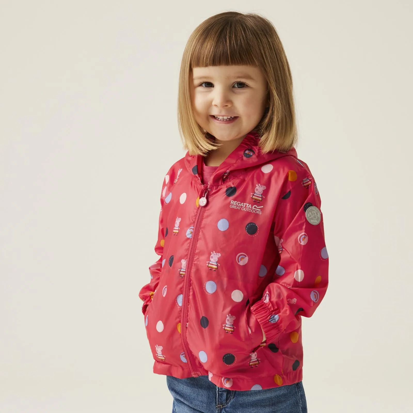 Regatta Kids Peppa Pig Waterproof Pack-It Zip Up Jacket