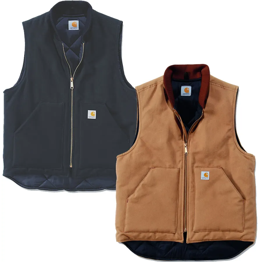 Relaxed Fit Firm Duck Insulated Rib Collar Vest