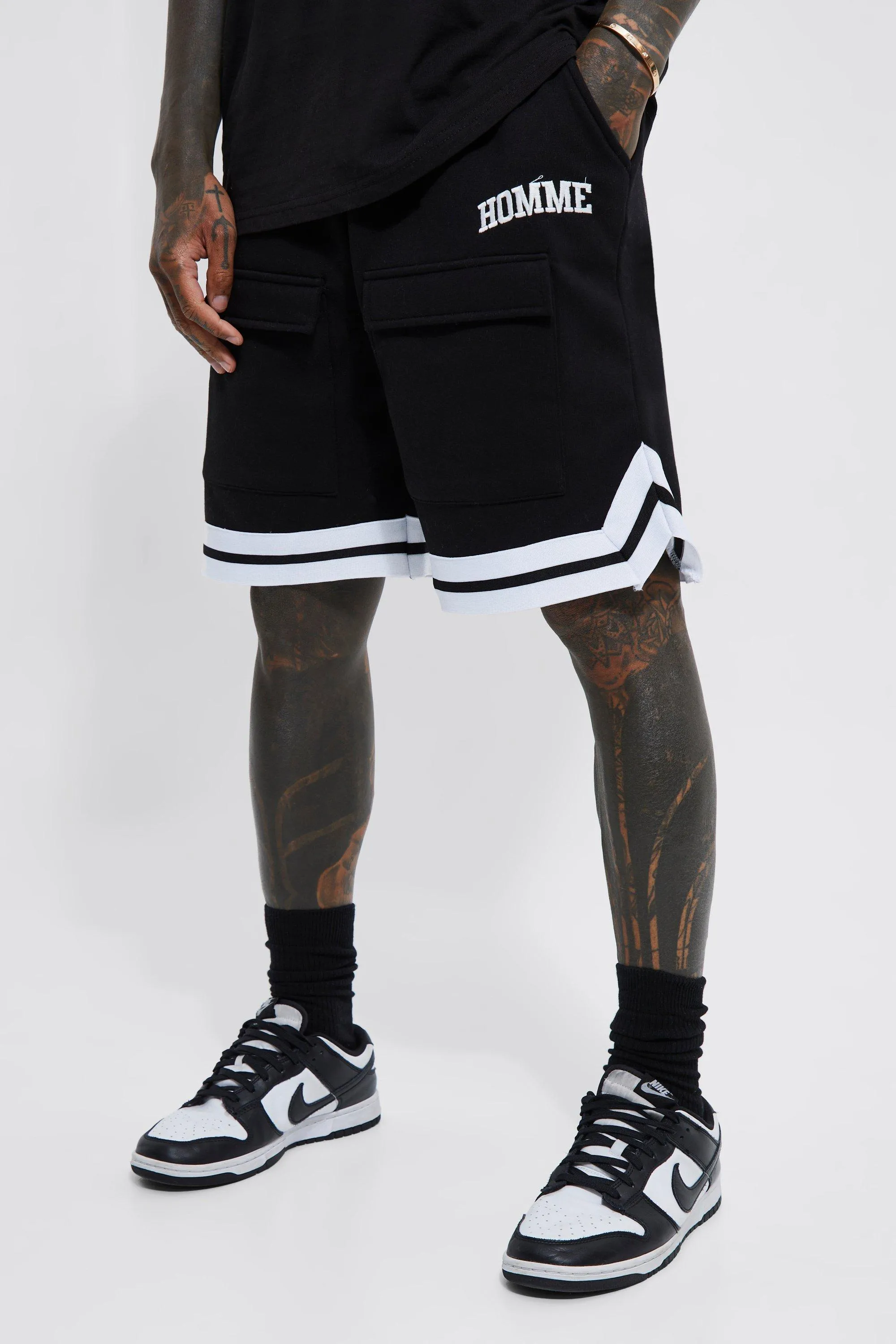 Relaxed Fit Mid Length Cargo Basketball Short | boohooMAN UK