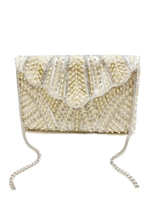 Scalloped Beaded Clutch