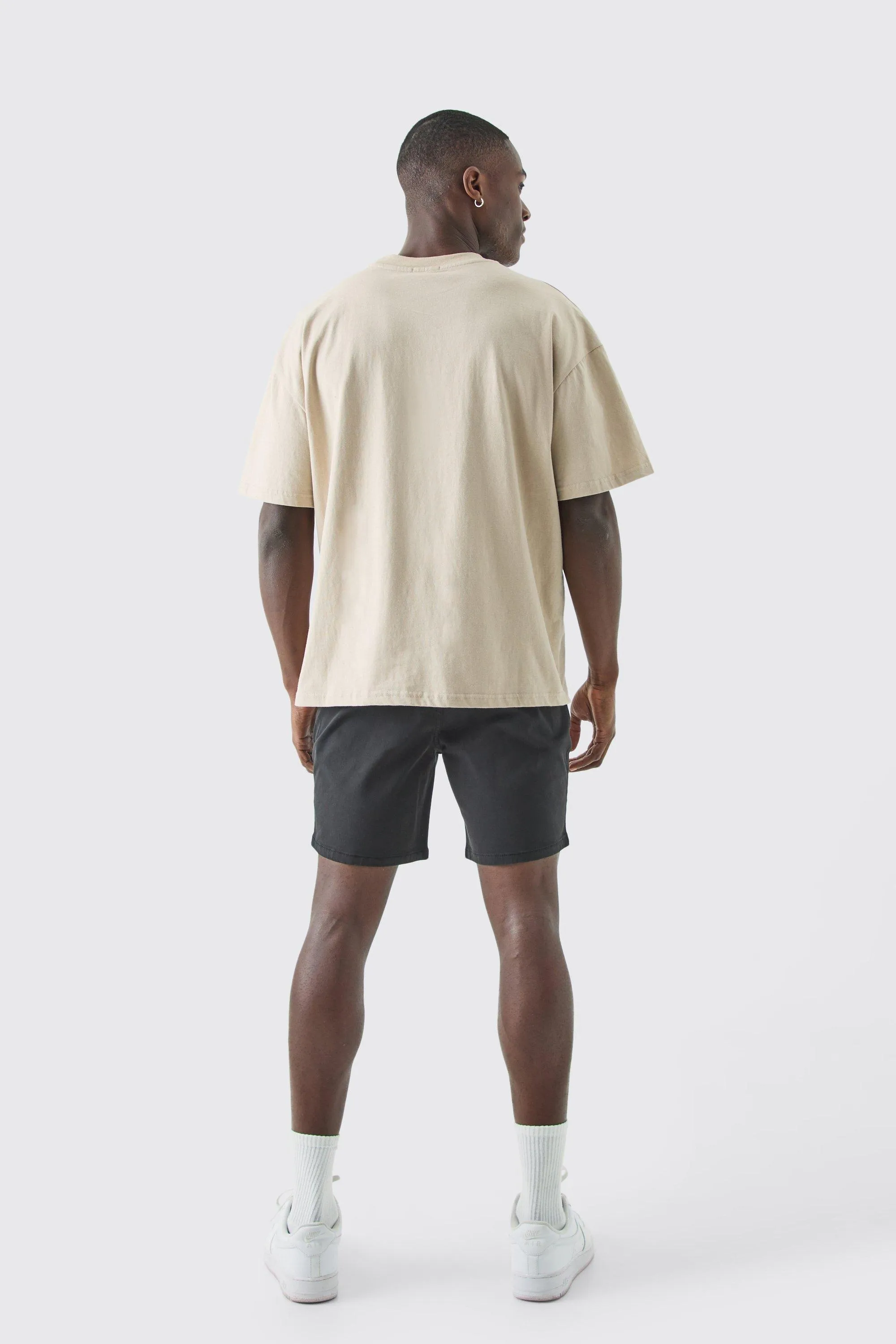 Shorts | Fixed Waist Skinny Fit Chino Shorts | boohooMAN