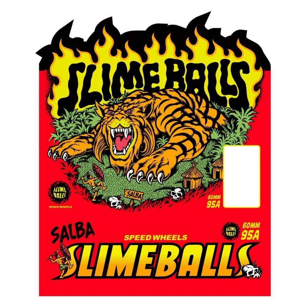 Slime Balls Skateboard Wheels Salba Tiger Vomits 95a Orange 60mm