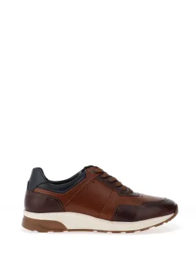 Sloane Max Leather Mix Trainers, Tan & Brown