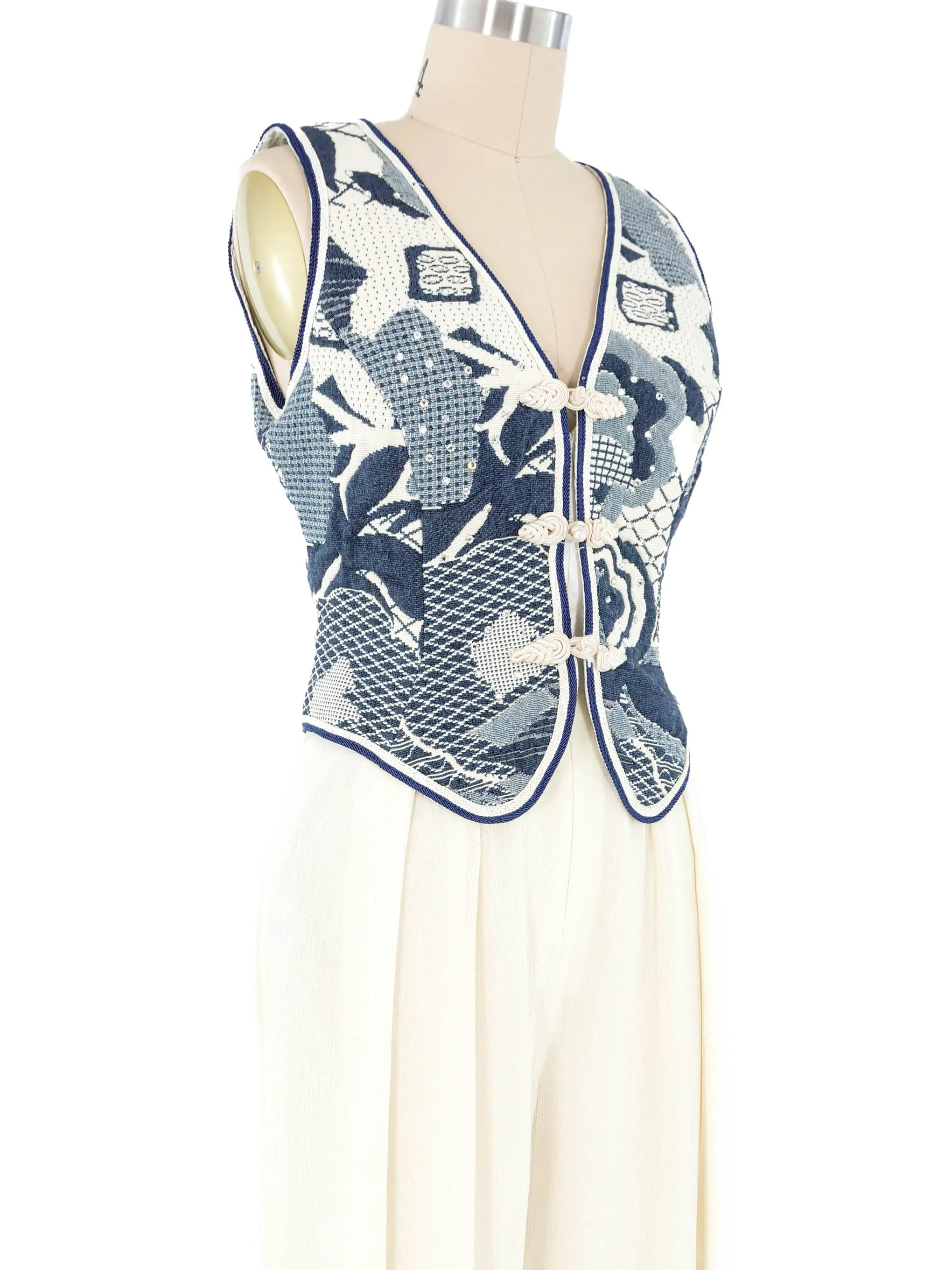 Tadashi Tapestry Vest Jumpsuit