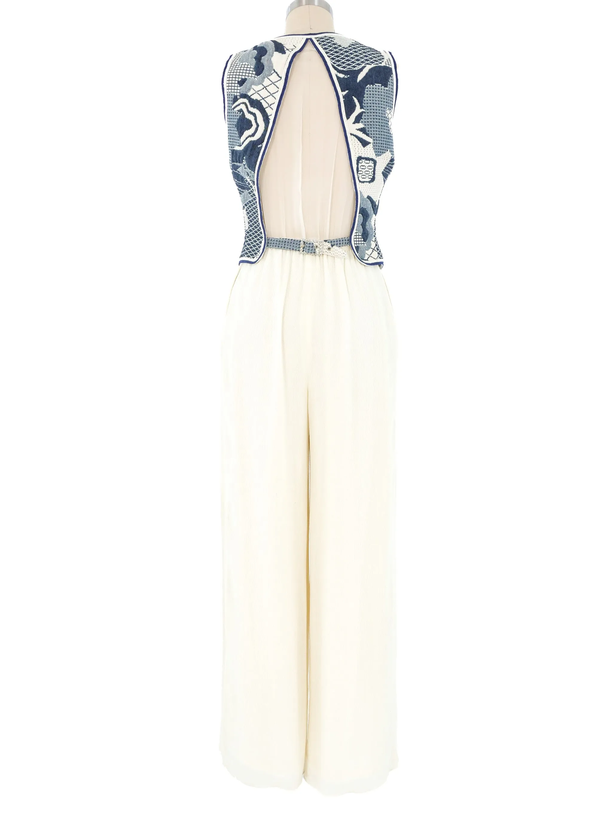 Tadashi Tapestry Vest Jumpsuit